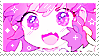 Pink anime girl stamp
